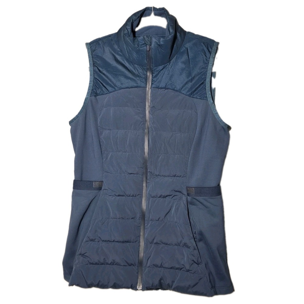 Lululemon Down for It All Vest Women 8 Blue Down Puffer Jacket Full Zip